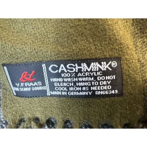V.Fraas Cashmink Scarf Plaid Acrylic Made In Germany - Picture 4 of 4